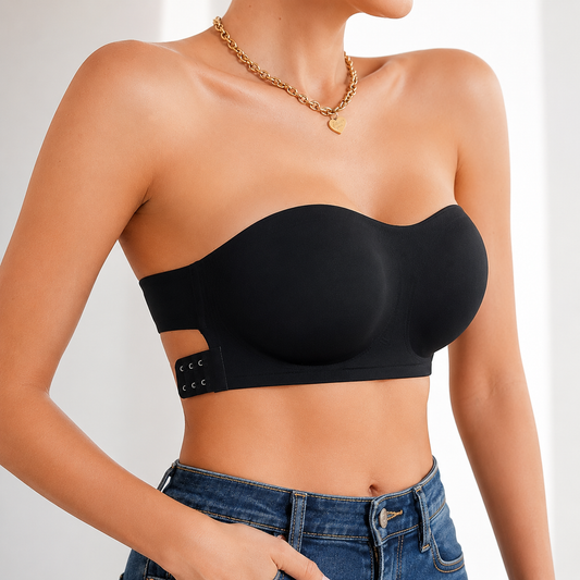 Wireless Strapless Side-Buckle Bra – Seamless Anti-Slip Support