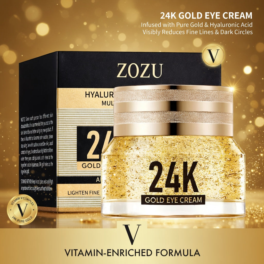 24k Gold Hyaluronic Acid Eye Cream Anti Dark Circles Eye Bags