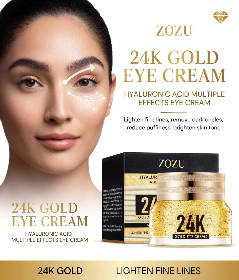 24k Gold Hyaluronic Acid Eye Cream Anti Dark Circles Eye Bags
